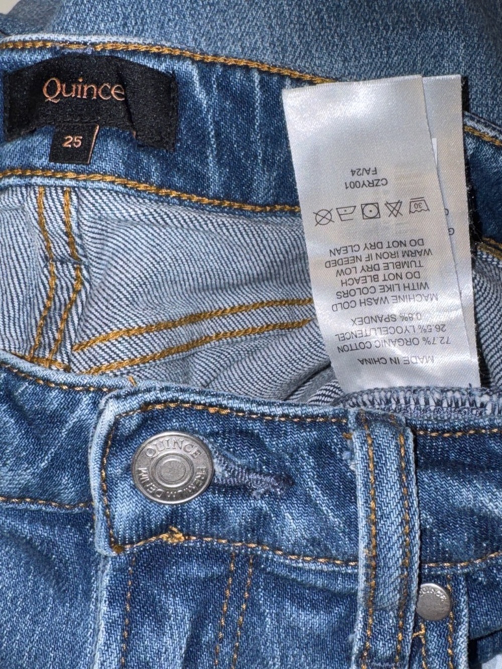 Quince High-Rise Wide-Leg Jeans in Medium Blue - Picture 15 of 15